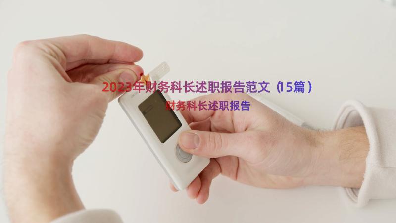 2023年财务科长述职报告范文（15篇）