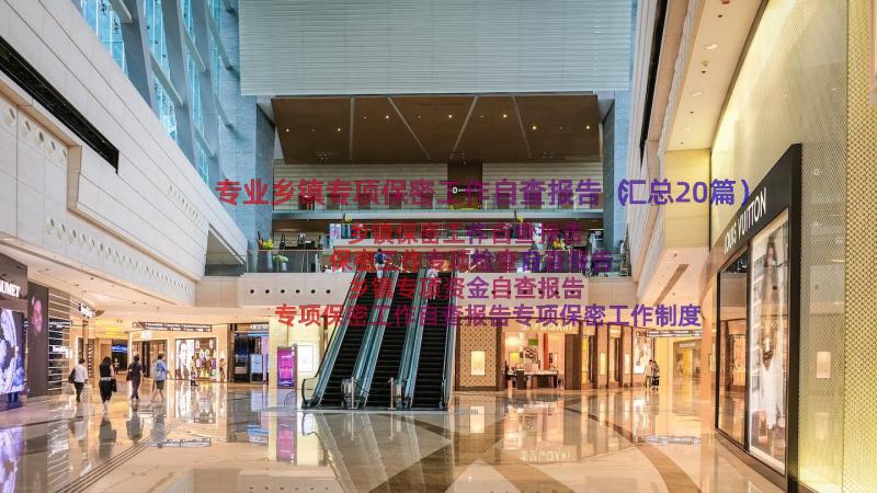 专业乡镇专项保密工作自查报告（汇总20篇）