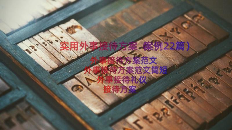 实用外事接待方案（案例22篇）