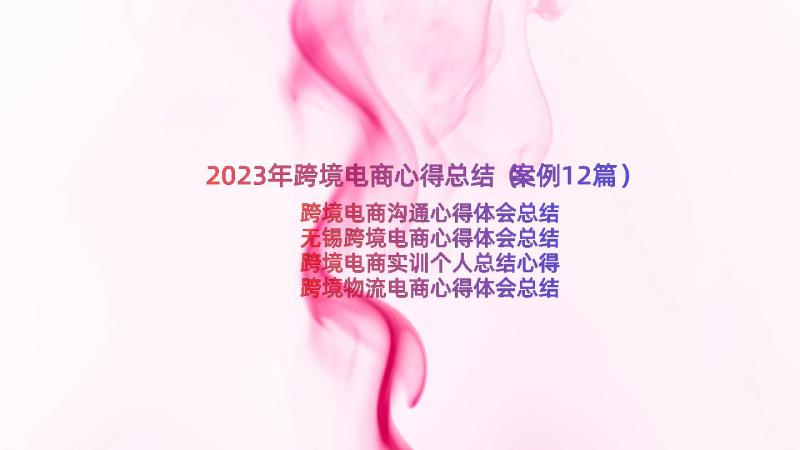 2023年跨境电商心得总结（案例12篇）