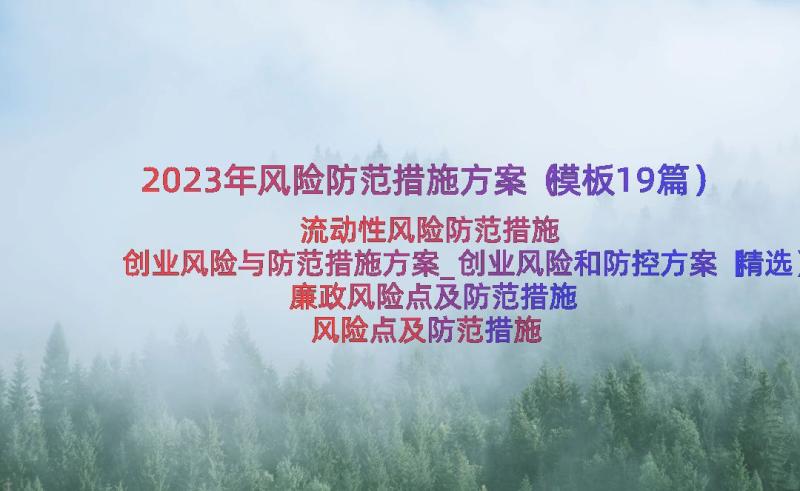 2023年风险防范措施方案（模板19篇）