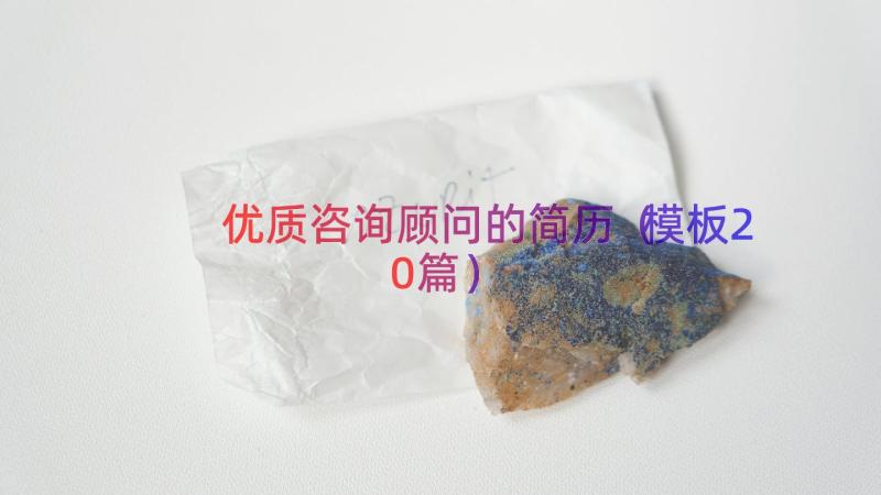 优质咨询顾问的简历（模板20篇）