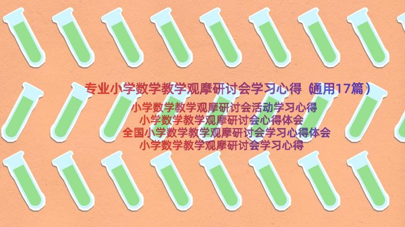 专业小学数学教学观摩研讨会学习心得（通用17篇）