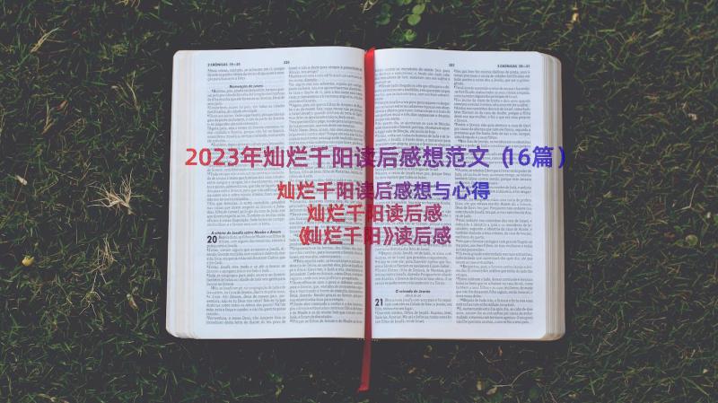 2023年灿烂千阳读后感想范文（16篇）