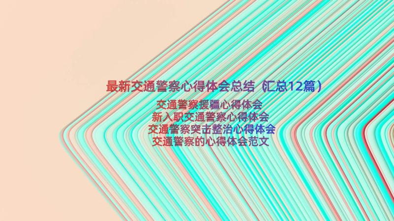 最新交通警察心得体会总结（汇总12篇）