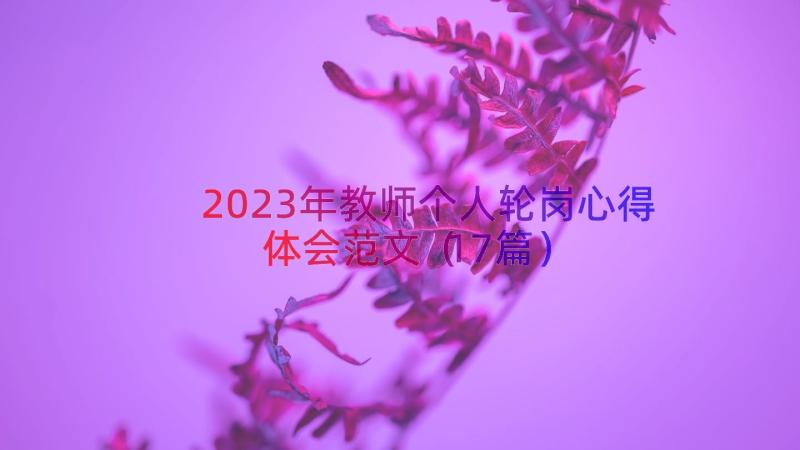 2023年教师个人轮岗心得体会范文（17篇）