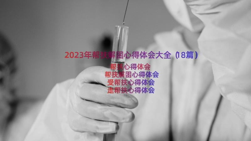 2023年帮扶解困心得体会大全（18篇）