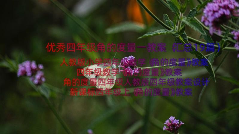 优秀四年级角的度量一教案（汇总19篇）