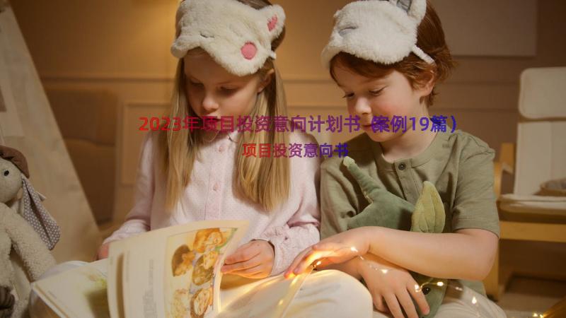 2023年项目投资意向计划书（案例19篇）