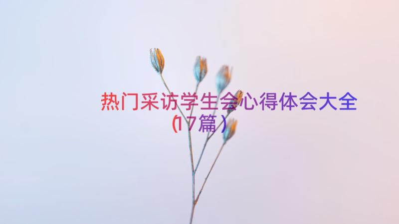 热门采访学生会心得体会大全（17篇）