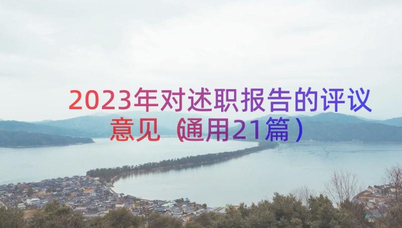 2023年对述职报告的评议意见（通用21篇）