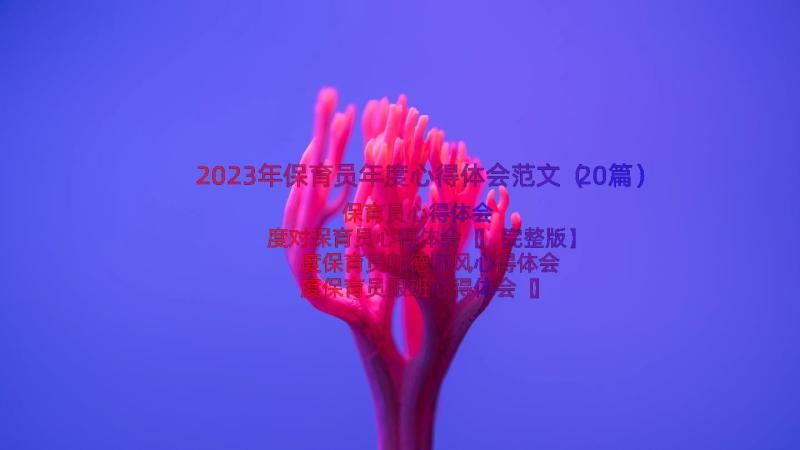 2023年保育员年度心得体会范文（20篇）