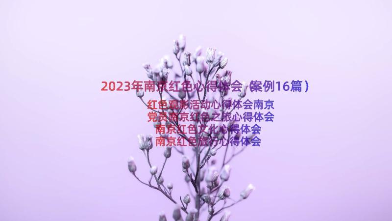 2023年南京红色心得体会（案例16篇）