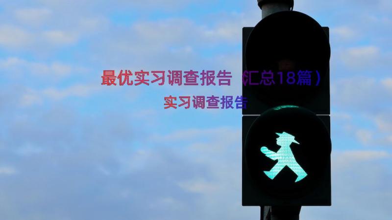 最优实习调查报告（汇总18篇）