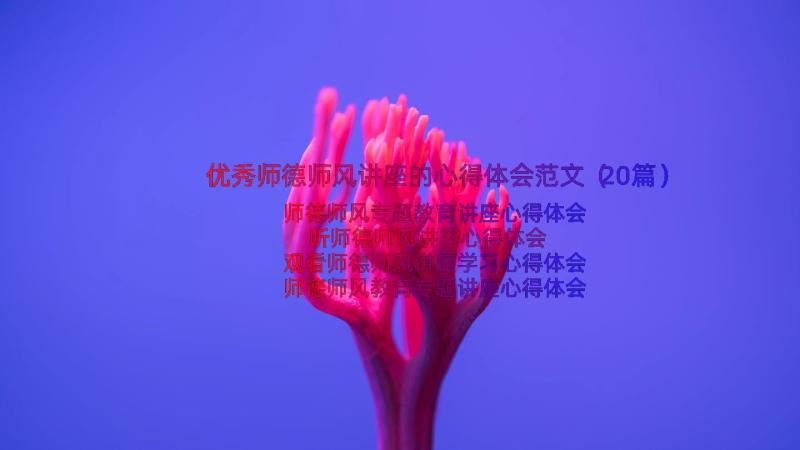 优秀师德师风讲座的心得体会范文（20篇）