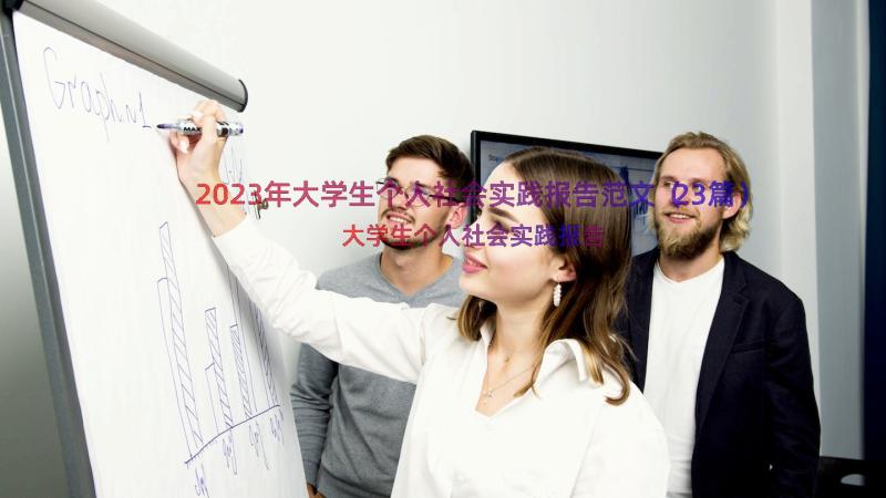 2023年大学生个人社会实践报告范文（23篇）