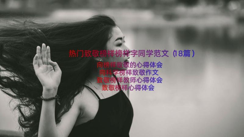 热门致敬榜样榜样字同学范文（18篇）