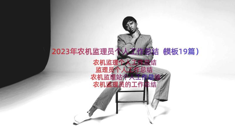 2023年农机监理员个人工作总结（模板19篇）