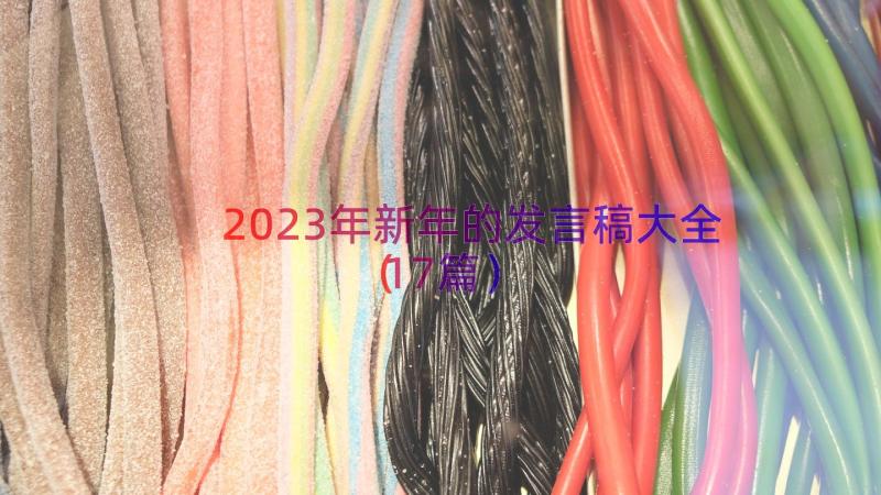 2023年新年的发言稿大全（17篇）