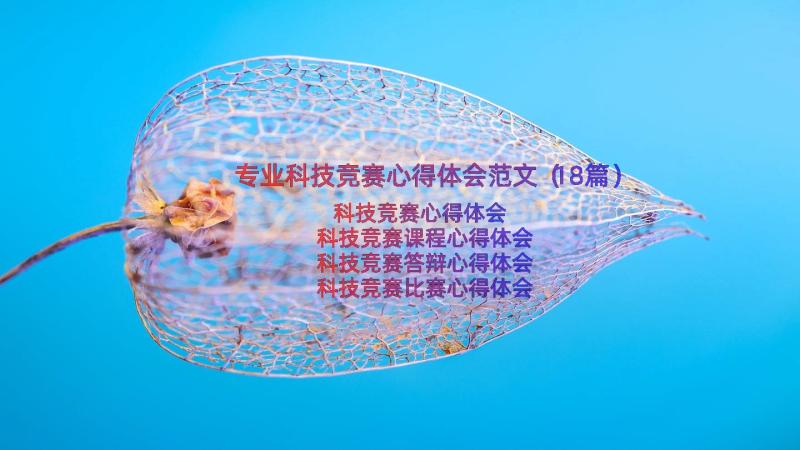 专业科技竞赛心得体会范文（18篇）