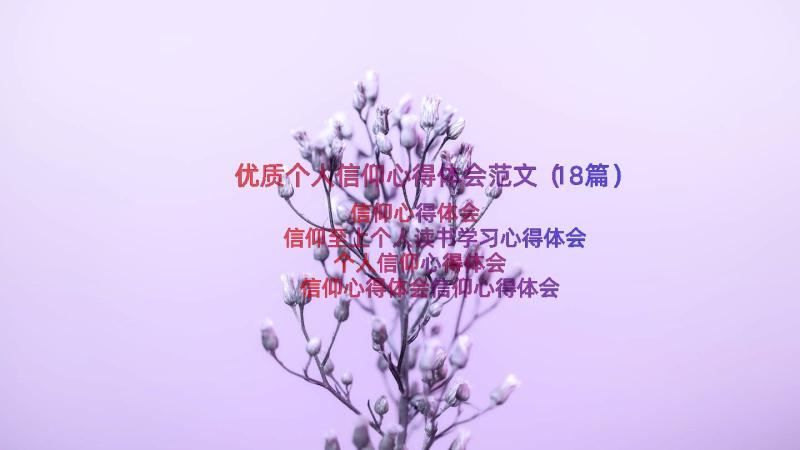 优质个人信仰心得体会范文（18篇）