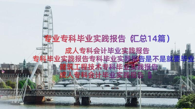 专业专科毕业实践报告（汇总14篇）