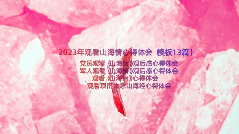 2023年观看山海情心得体会（模板13篇）