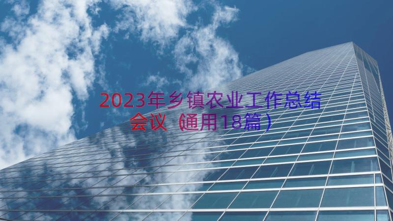 2023年乡镇农业工作总结会议（通用18篇）