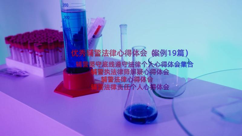 优秀辅警法律心得体会（案例19篇）