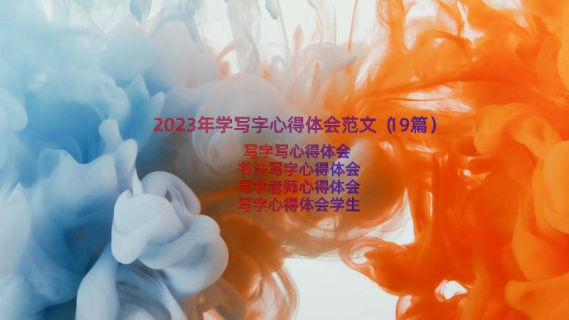 2023年学写字心得体会范文（19篇）