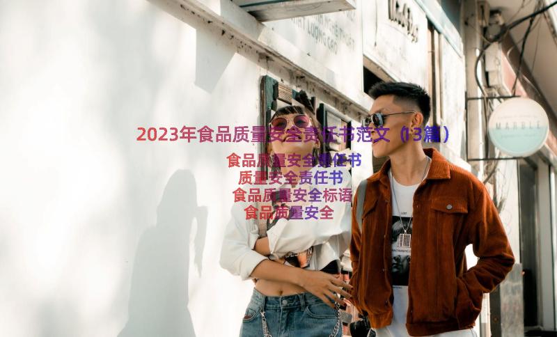 2023年食品质量安全责任书范文（13篇）