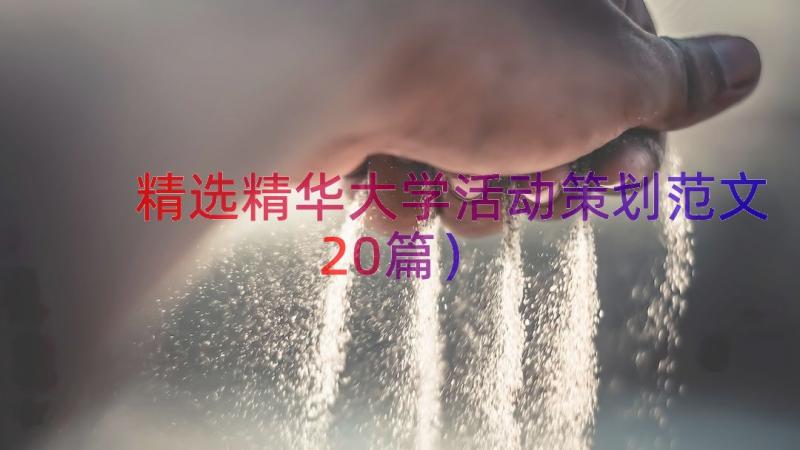 精选精华大学活动策划范文（20篇）