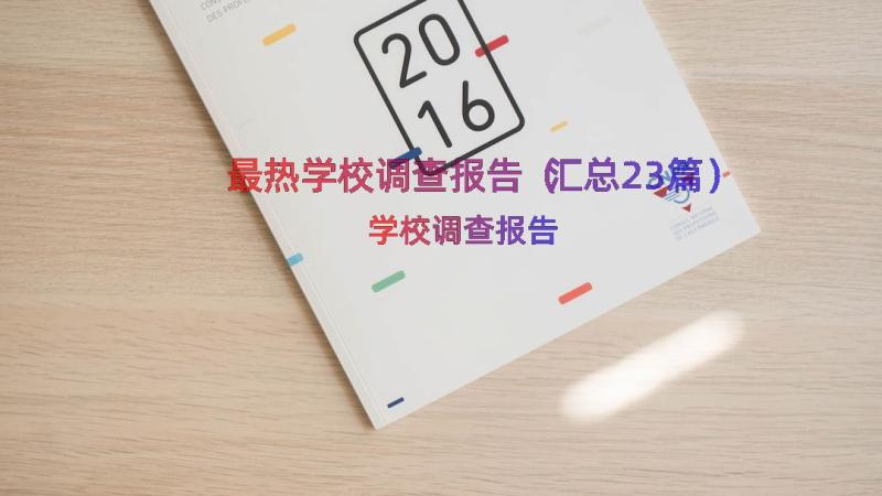 最热学校调查报告（汇总23篇）