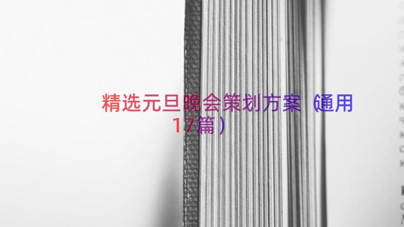 精选元旦晚会策划方案（通用17篇）