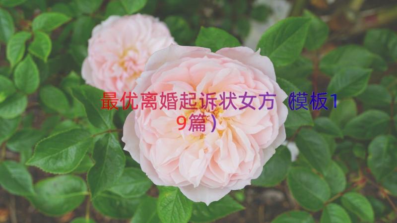 最优离婚起诉状女方（模板19篇）