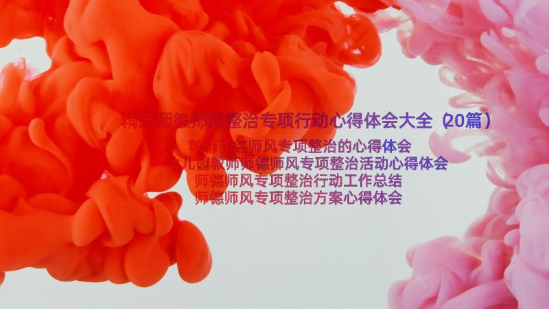 精选师德师风整治专项行动心得体会大全（20篇）