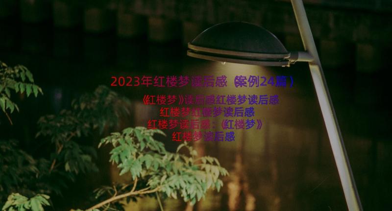 2023年红楼梦读后感（案例24篇）