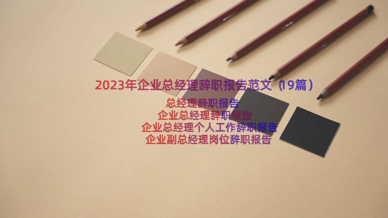 2023年企业总经理辞职报告范文（19篇）