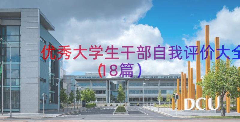 优秀大学生干部自我评价大全（18篇）