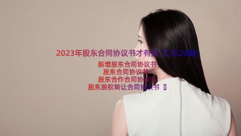 2023年股东合同协议书才有效（汇总20篇）