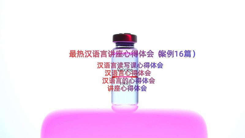 最热汉语言讲座心得体会（案例16篇）