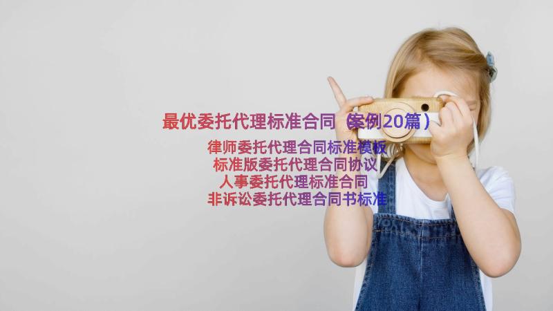 最优委托代理标准合同（案例20篇）