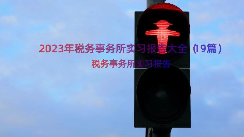 2023年税务事务所实习报告大全（19篇）