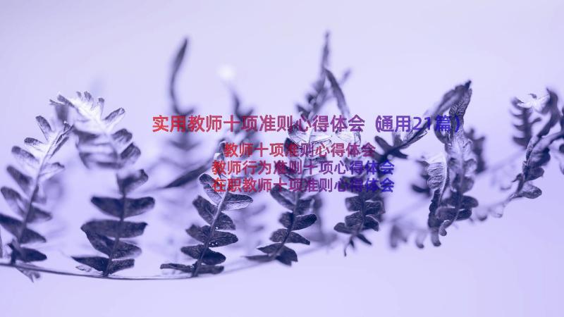 实用教师十项准则心得体会（通用21篇）