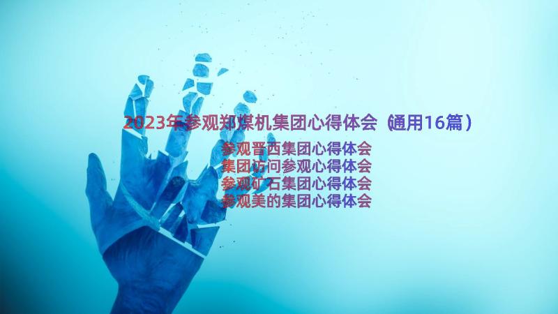 2023年参观郑煤机集团心得体会（通用16篇）