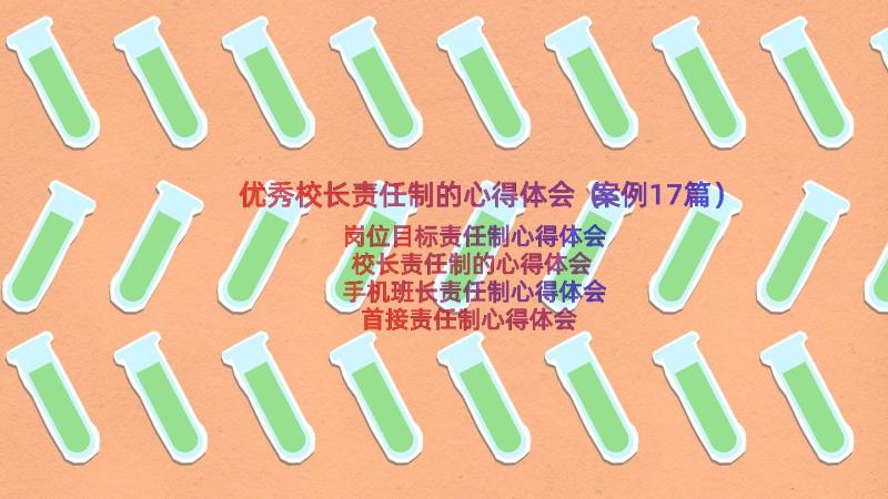 优秀校长责任制的心得体会（案例17篇）