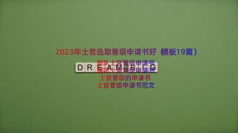 2023年士官选取晋级申请书好（模板19篇）