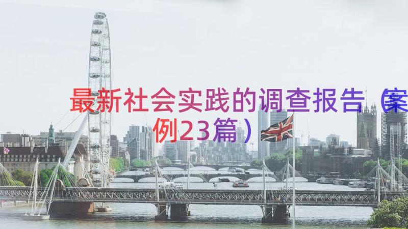 最新社会实践的调查报告（案例23篇）