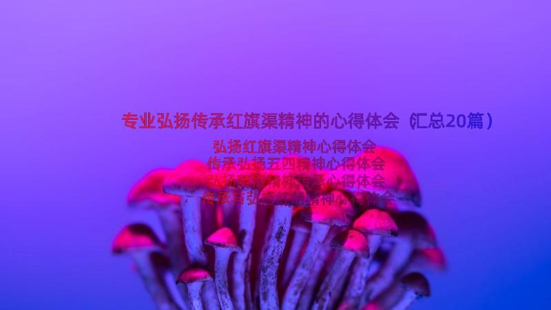 专业弘扬传承红旗渠精神的心得体会（汇总20篇）