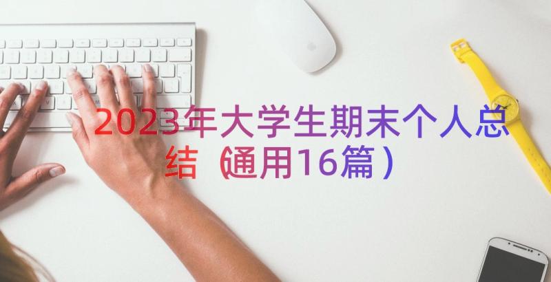 2023年大学生期末个人总结（通用16篇）